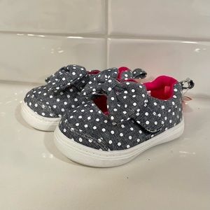 Wonder Nation Gray Polka Dot Kids Sneakers